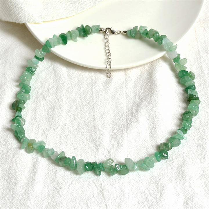 Buddha Stones Natural Crystal Stone Luck Necklace - Green Aventurine - image 0