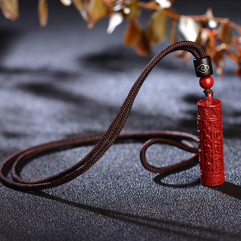 Buddha Stones Tibetan Cinnabar Mantra Concentration String Necklace - image 3