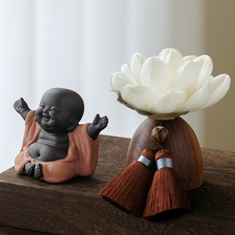 Black Peach Wood Buddha Flower Calm Cure Decorations - image 8