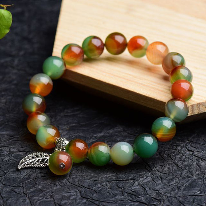 Buddha Stones Tibetan Natural Green Agate Healing Bracelet - image 3