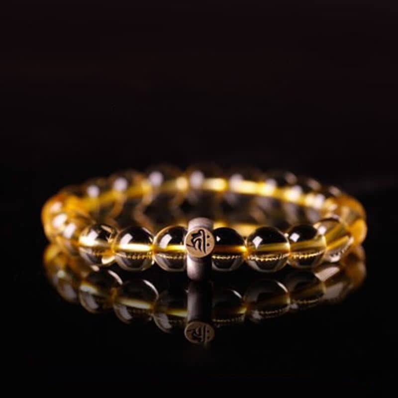Buddha Stones 925 Sterling Silver Chinese Zodiac Natal Buddha Citrine Protection Bracelet - image 1