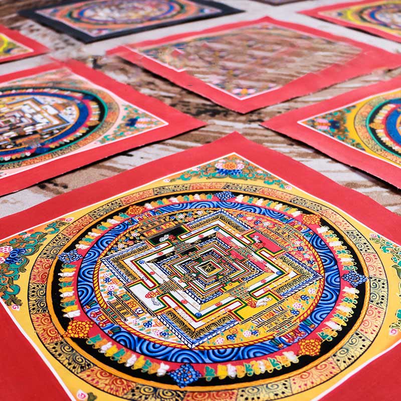 Buddha Stones Tibetan Handmade Thangka Mandala Painting Blind Box Random Color Pattern - image 1