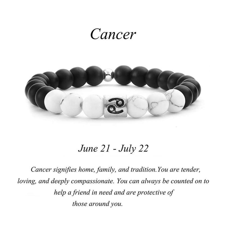 Buddha Stones 12 Constellations of the Zodiac Natural Frosted Stone White Turquoise Bead Fortune Bracelet - Cancer - image 7