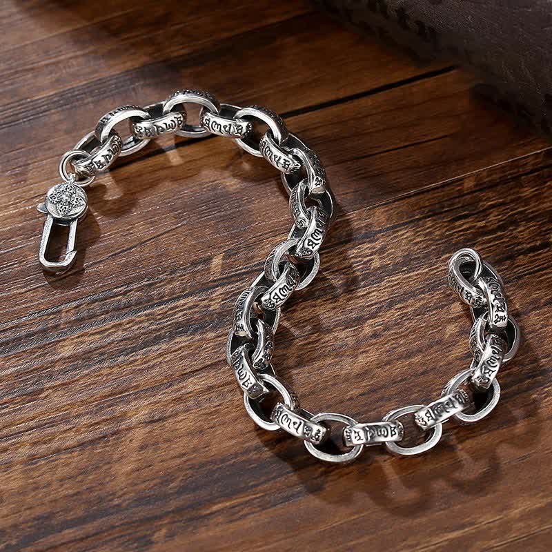 Buddha Stones 925 Sterling Silver Om Mani Padme Hum Engraved Peace Bracelet Bangle - image 3