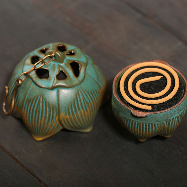 Buddha Stones Lotus Meditation Hanging Incense Burner Decoration - image 5