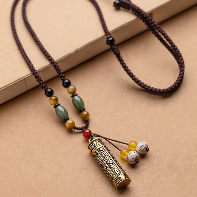 Buddhastoneshop Tibet Om Mani Padme Hum Agate Shurangama Sutra Protection Necklace Pendant - image 13