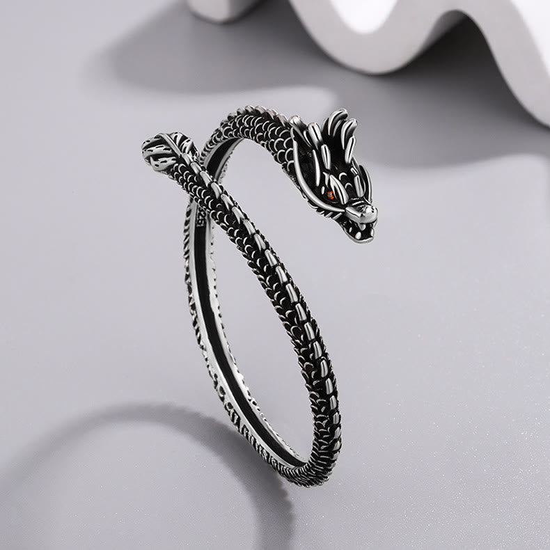 Buddha Stones Dragon Scales Pattern Luck Protection Bracelet Bangle - image 1