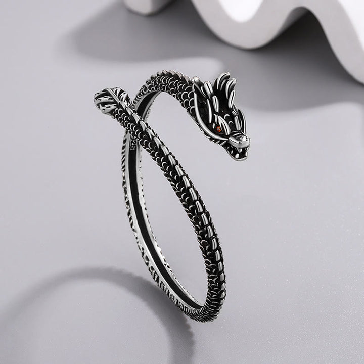 Buddha Stones Dragon Scales Pattern Luck Protection Bracelet Bangle - image 1