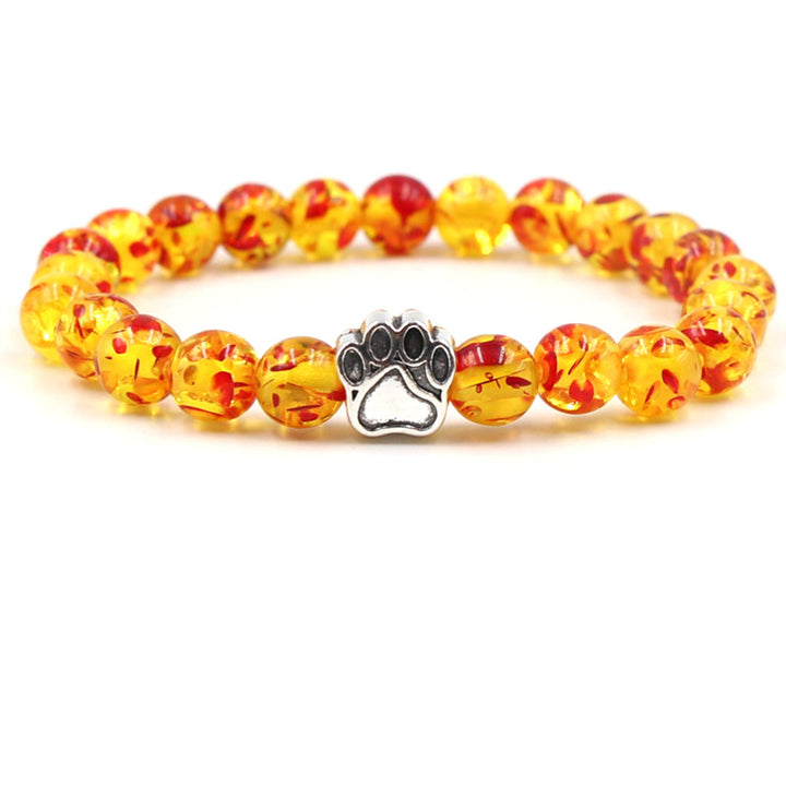 Indian Agate Green Agate Dog Paw Positive Calm Bracelet - Amber (Relieve Pain ♥ Balance Emotions) - image 8