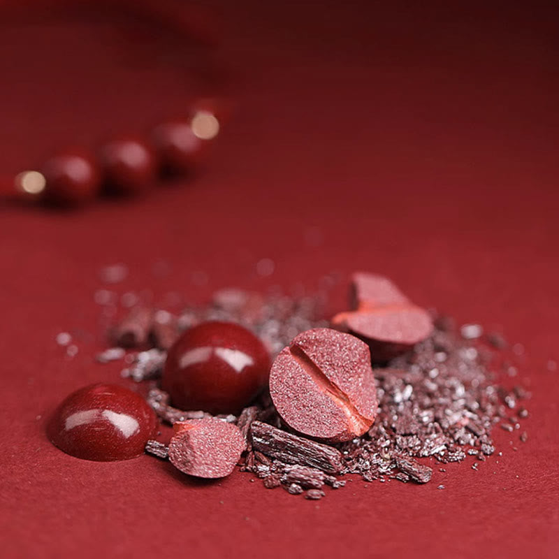 Buddha Stones Natural Lucky Cinnabar Bead Blessing String Bracelet Anklet - image 27