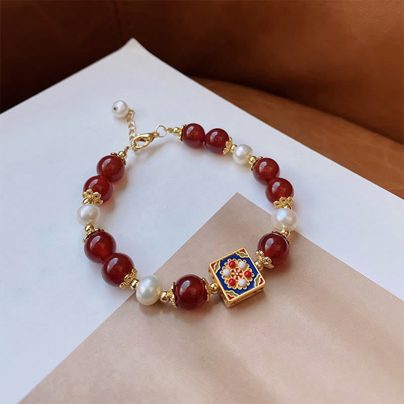 Buddha Stones Red Agate Pearl Confidence Self-acceptance Bracelet - Red Agate(Confidence♥Calm) - image 0