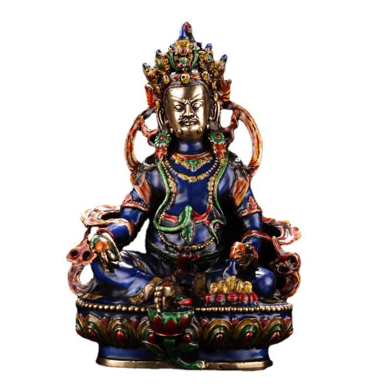 Buddha Stones Yellow Jambhala Bodhisattva Figurine Serenity Copper Statue Home Decoration - image 12
