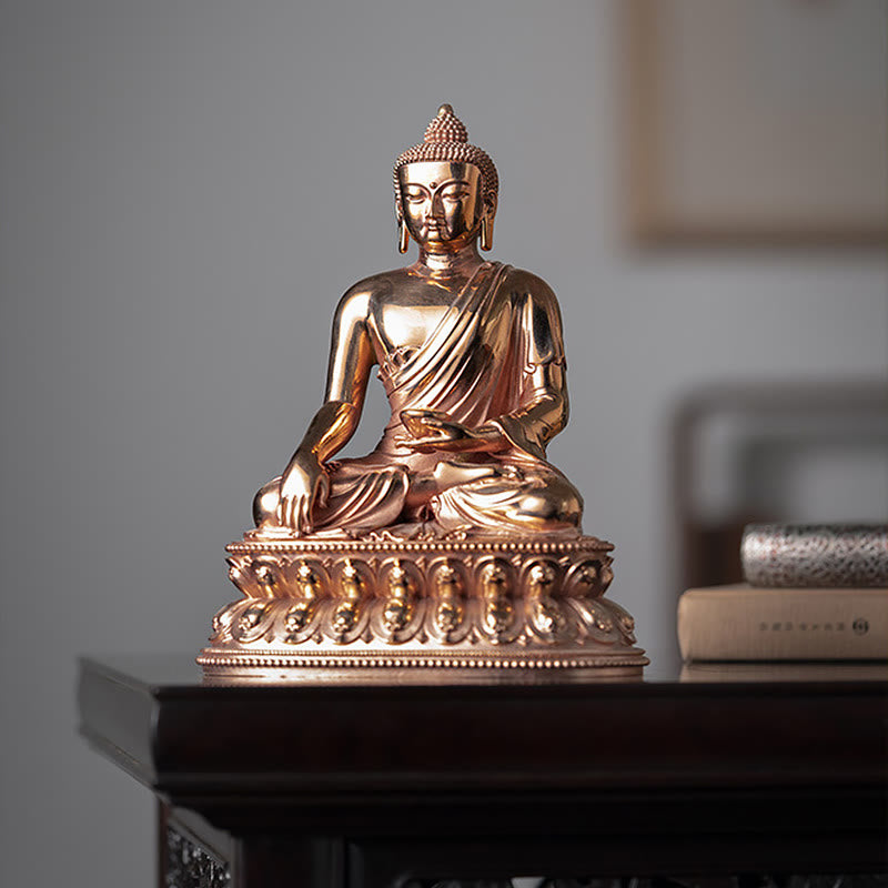 Buddha Stones Gautama Shakyamuni Buddha Figurine Serenity Copper Statue Home Decoration - image 4