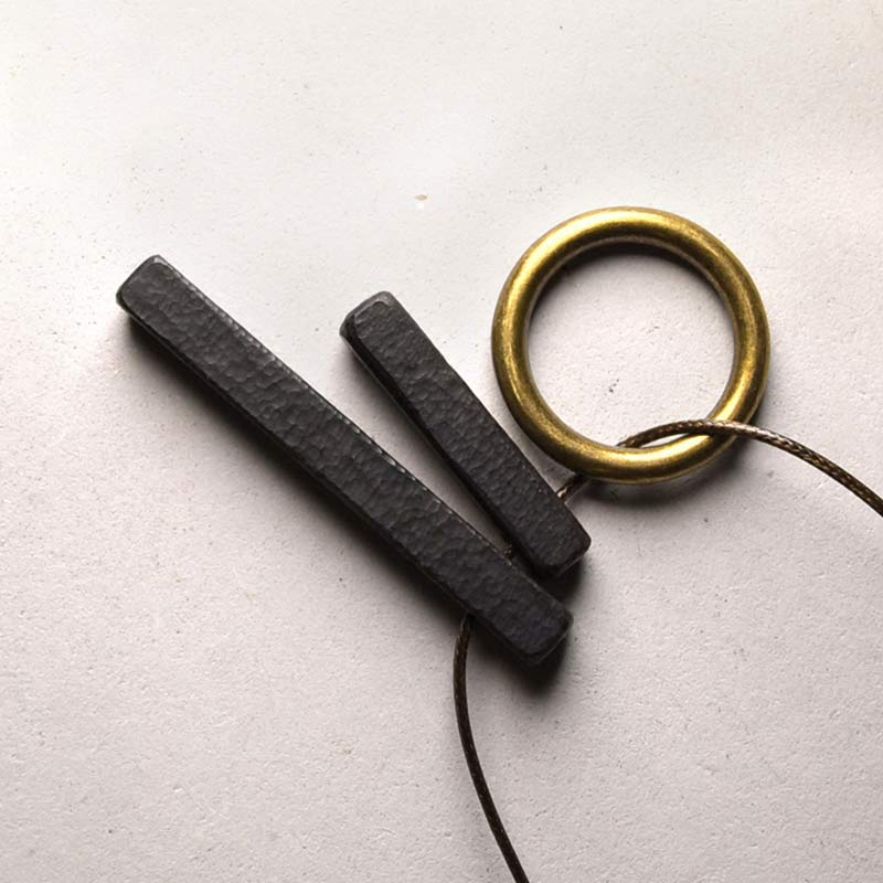 Buddha Stones Zen Circle Ebony Wood Enlightenment Necklace Pendant - Ebony Wood - image 0