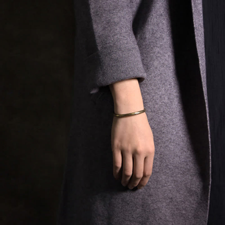 Buddha Stones Rustic Design Copper Balance Adjustable Cuff Bracelet - image 3