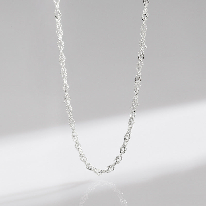 925 Sterling Silver Evil Eye Hamsa Symbol Prosperity Luck Chain Necklace Pendant - Water Wave Chain - image 13