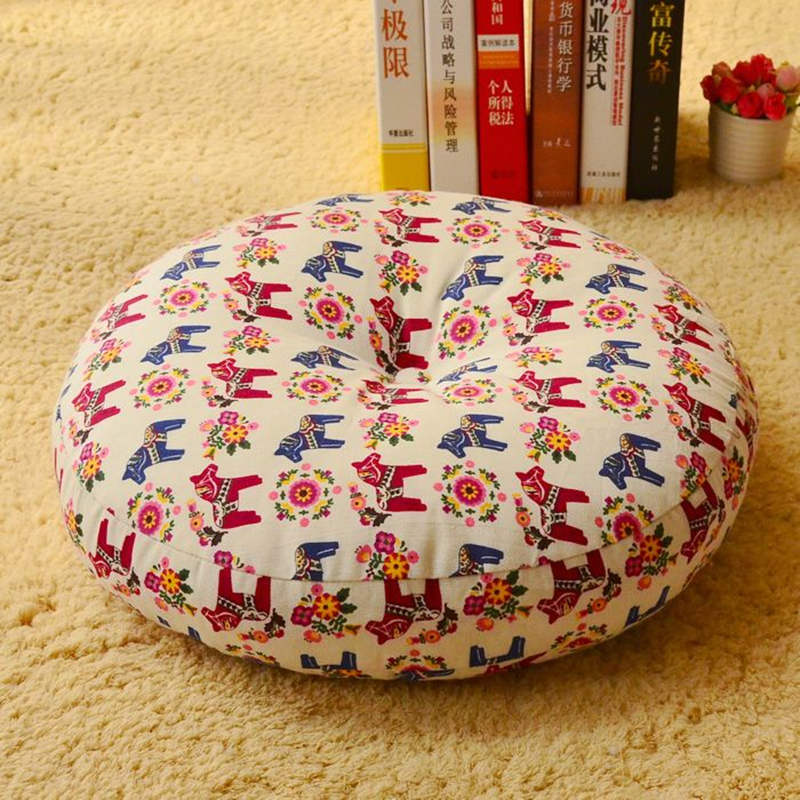 Buddha Stones Lotus Simple Pattern Linen Meditation Seat Cushion Home Living Room Decoration - Detachable - 40cm*10cm - LightGoldenrodYellow - image 23