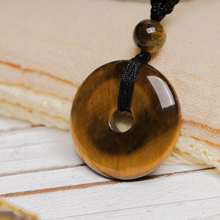 Buddha Stones Lucky Coin Pendant Healing Crystal Gemstone Necklace - image 19