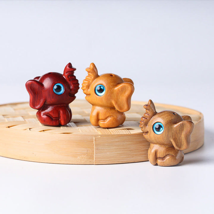 Buddha Stones Sandalwood Small Leaf Red Sandalwood Green Sandalwood Lucky Mini Elephant Carved Protection Decoration - image 30