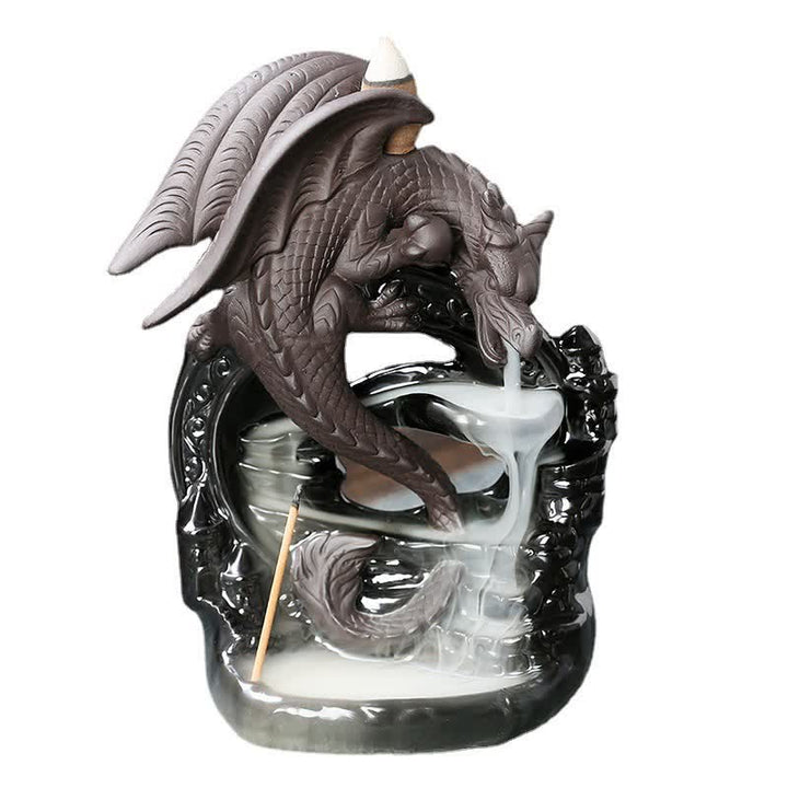 Buddha Stones Nordic Pterosaur Dragon Ceramic Backflow Smoke Fountain Protection Healing Incense Burner Decoration - image 9