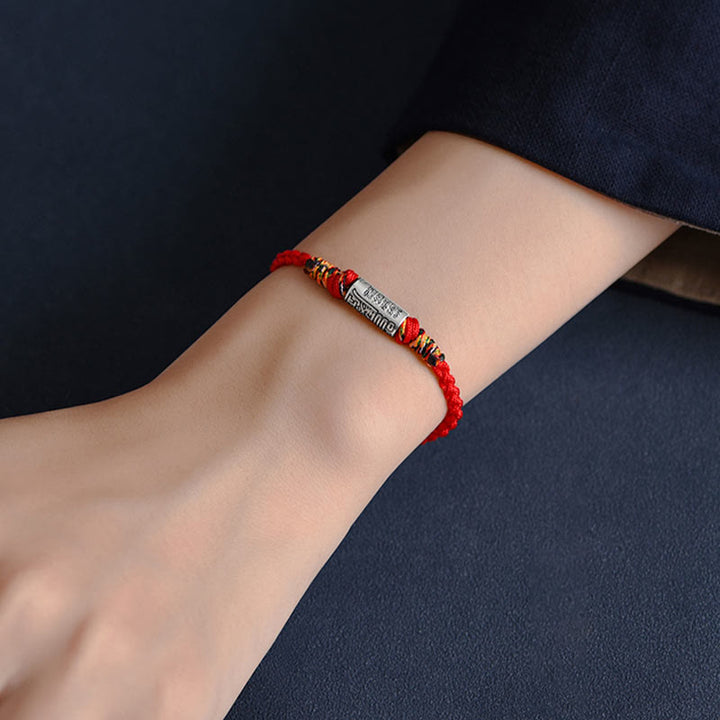 Buddha Stones Handcrafted 925 Sterling Silver Everything Goes Well Design Protection Strength Bracelet Anklet - image 8