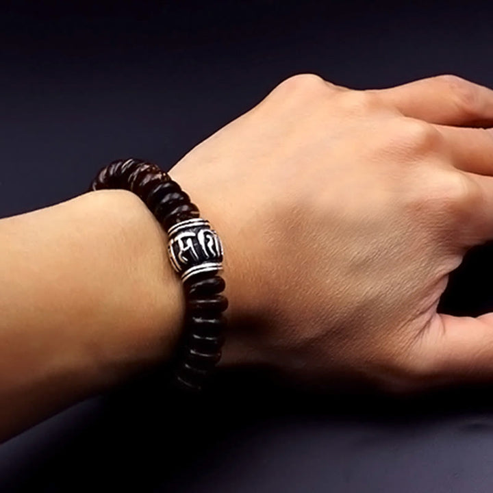 Buddha Stones Natural Tibetan Coconut Shell Om Mani Padme Hum Positive Bracelet - image 18