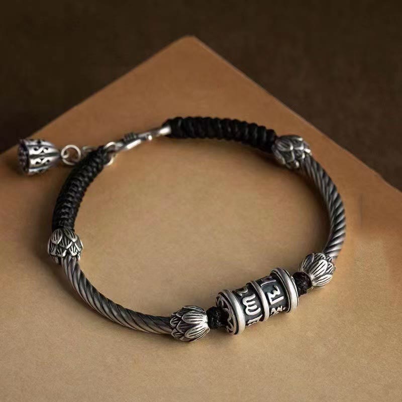 Buddha Stones Om Mani Padme Hum Lotus Peace Braided Bracelet - Om Mani Padme Hum(Love♥Focus) - image 0