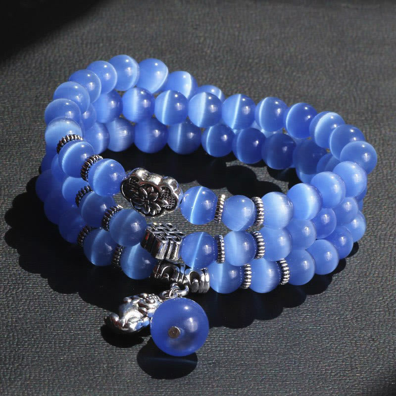 Buddha Stones Cat Eye PiXiu Support Triple Wrap Bracelet - image 20