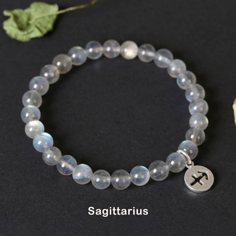 12 Constellations of the Zodiac Moonstone Charming Bracelet - Sagittarius - image 19