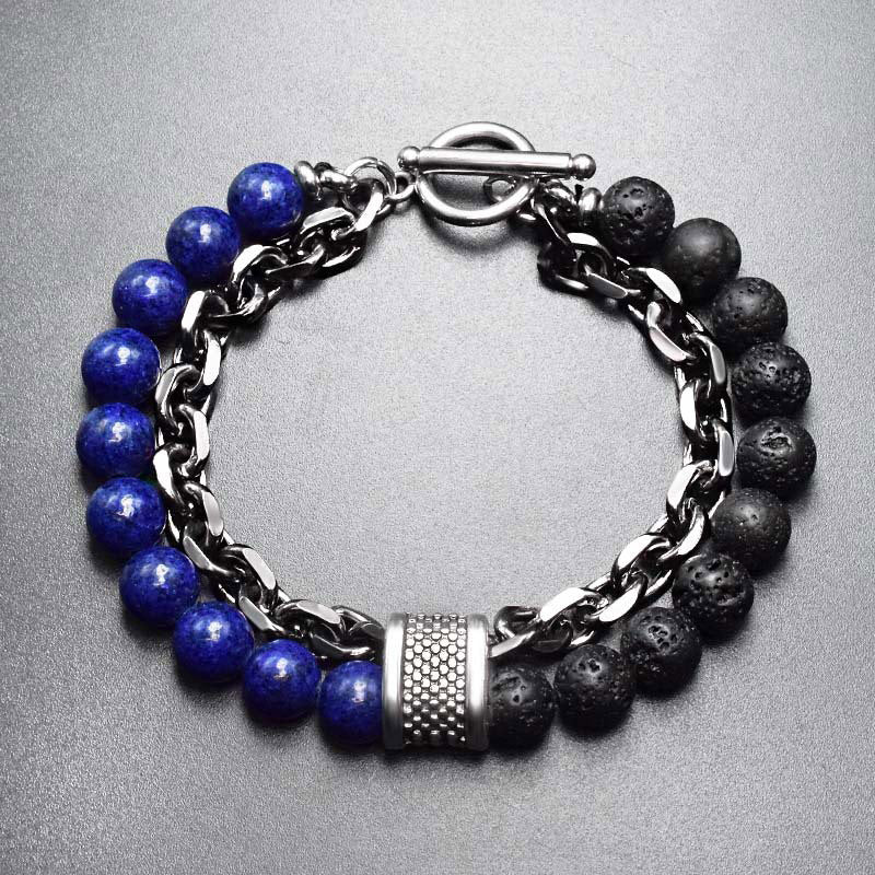 Buddha Stones Natural Tiger Eye Lazurite Protection Bracelet - Lazulite - image 3