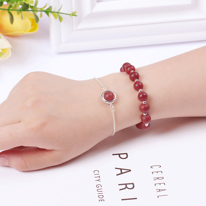 Buddha Stones Sun Stone Strawberry Quartz Crystal Positive Bracelet - Agate - image 38