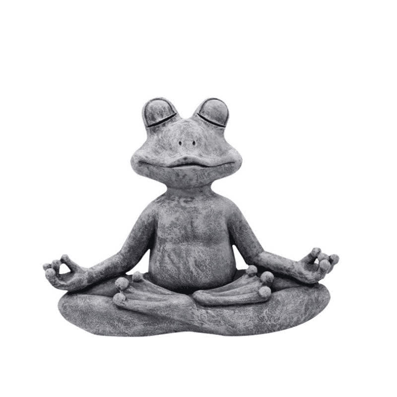 Buddha Stones Meditating Zen Dog Cat Frog Decoration - Frog 9.5x12.5X5cm(300g) - image 9