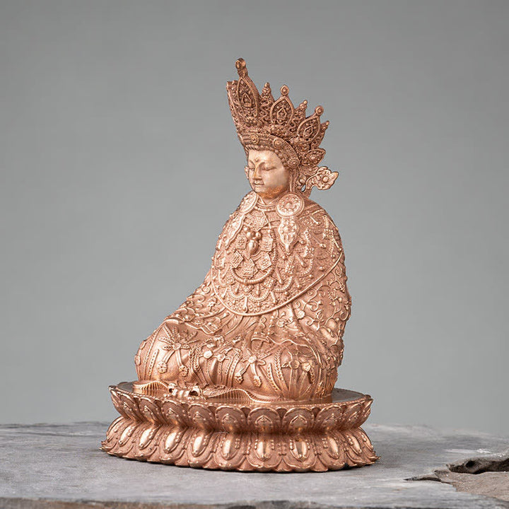 Buddha Stones Shakyamuni Figurine Compassion Handmade Copper Statue Decoration - image 3