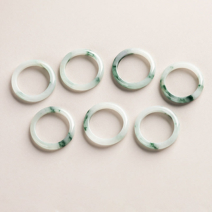 Buddha Stones Natural Green Jade Luck Abundance Ring - image 5