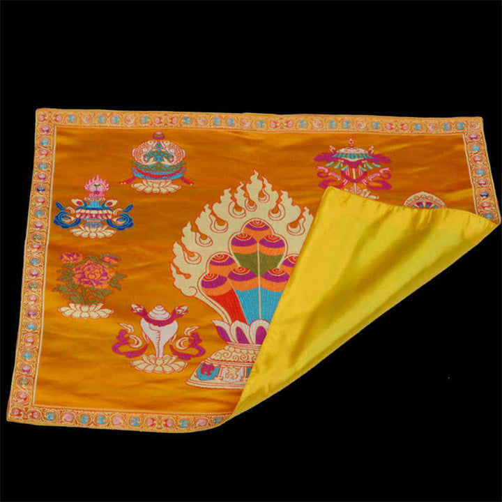 Prayer Altar Mat Healing Meditation 8 Auspicious Symbols Mat - image 7