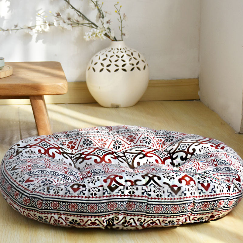 Cotton Linen Meditation Seat Cushion Home Decoration - 56*9cm - Red - image 4