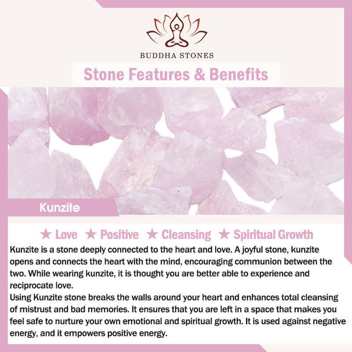 Buddha Stones Natural Kunzite Love Spiritual Growth Bracelet - image 5