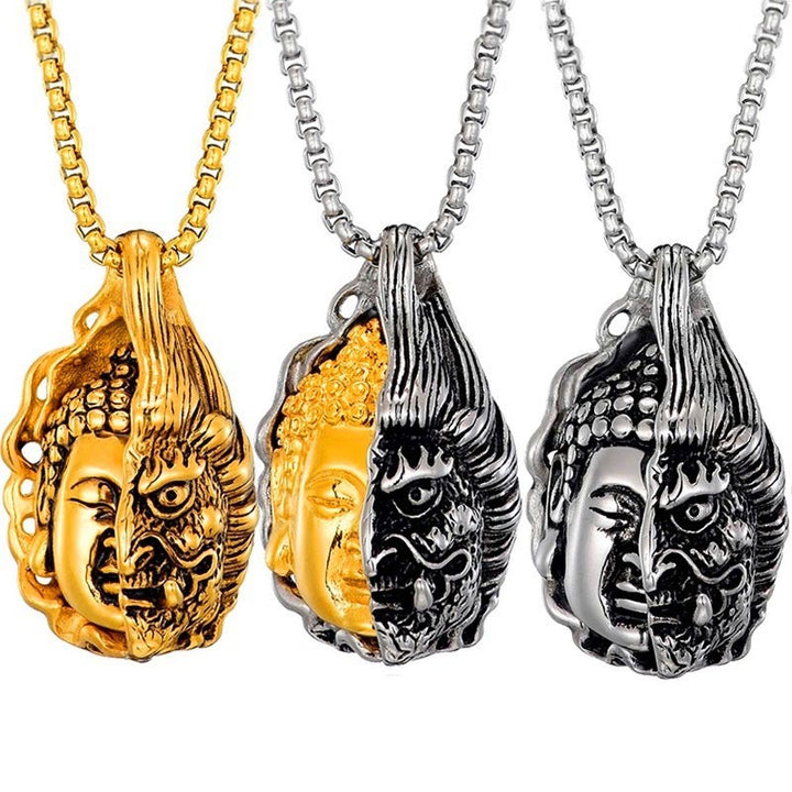 Buddha Stones Half Buddha Half Devil Powerful Necklace - image 11