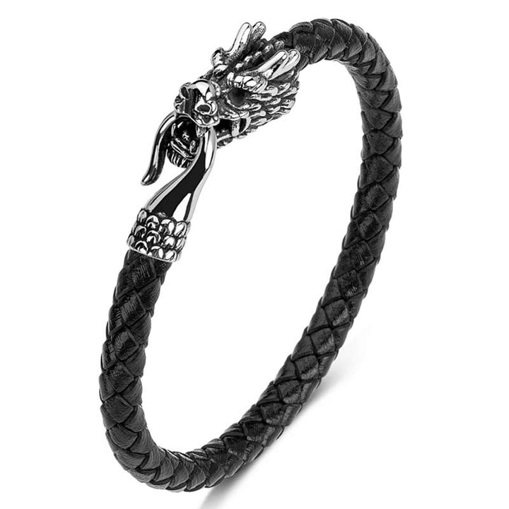 Buddha Stones Dragon Titanium Steel Protection Luck Bracelet - image 15