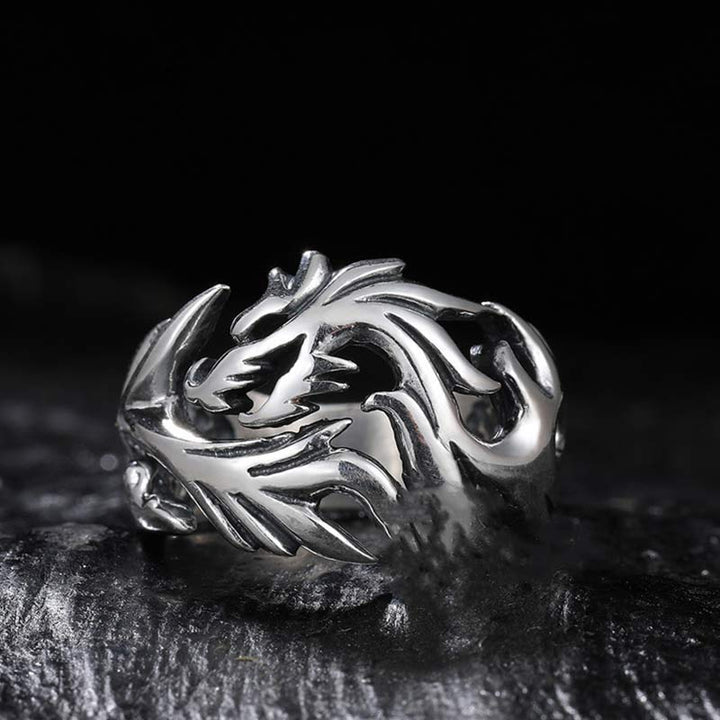 Buddha Stones Dragon Pattern Protection Strength Adjustable Ring - image 8
