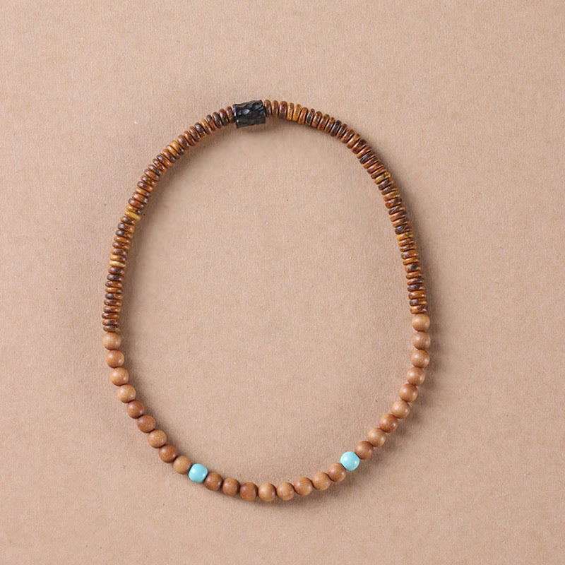 Buddha Stones Sandalwood Turquoise Protection Double Wrap Bracelet - image 4