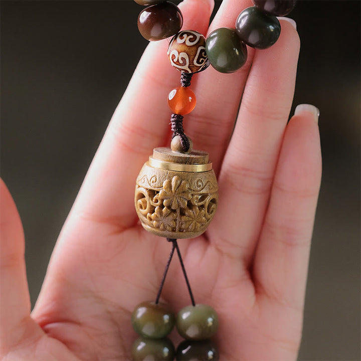 Buddha Stones 108 Mala Beads Dunhuang Color Bodhi Seed Dzi Bead Keep Away Evil Spirits Bracelet - image 3