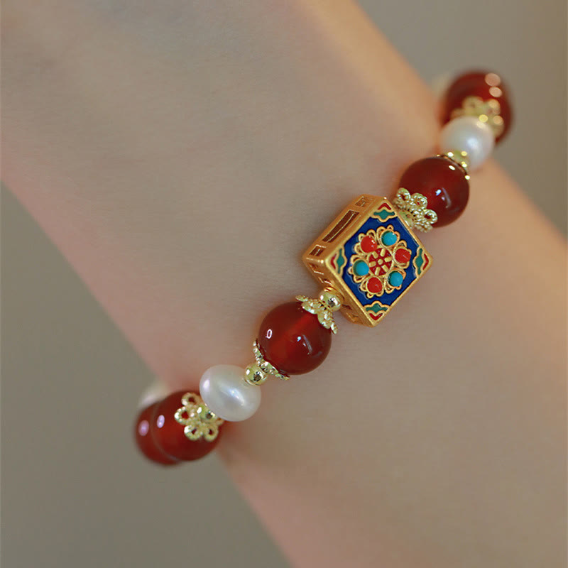 Buddha Stones Red Agate Pearl Confidence Self-acceptance Bracelet - image 4