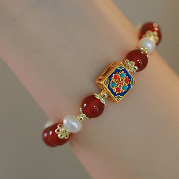 Buddha Stones Red Agate Pearl Confidence Self-acceptance Bracelet - image 4