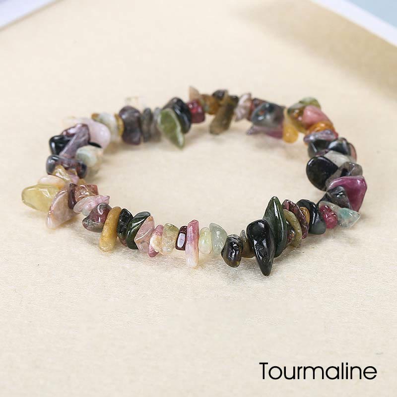Natural Irregular Shape Crystal Stone Warmth Soothing Bracelet - Tourmaline - image 31