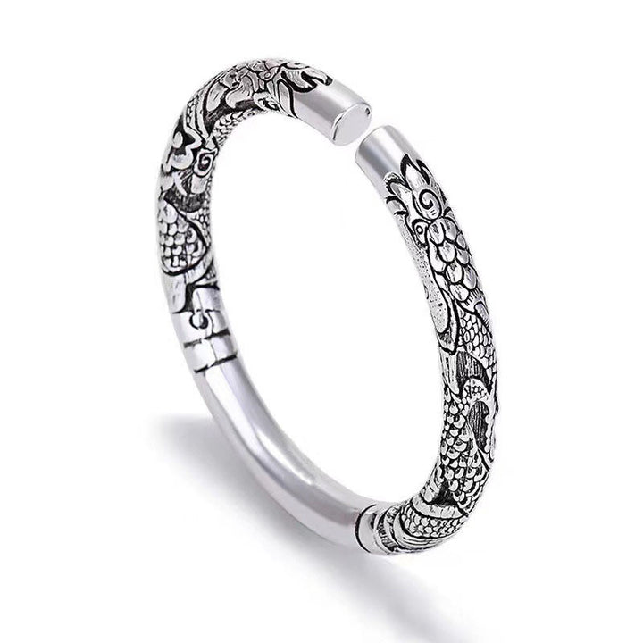 Buddha Stones Dragon Auspicious Clouds Luck Protection Bracelet Adjustable Bangle - DRAGON (Luck ♥ Strength) - image 0