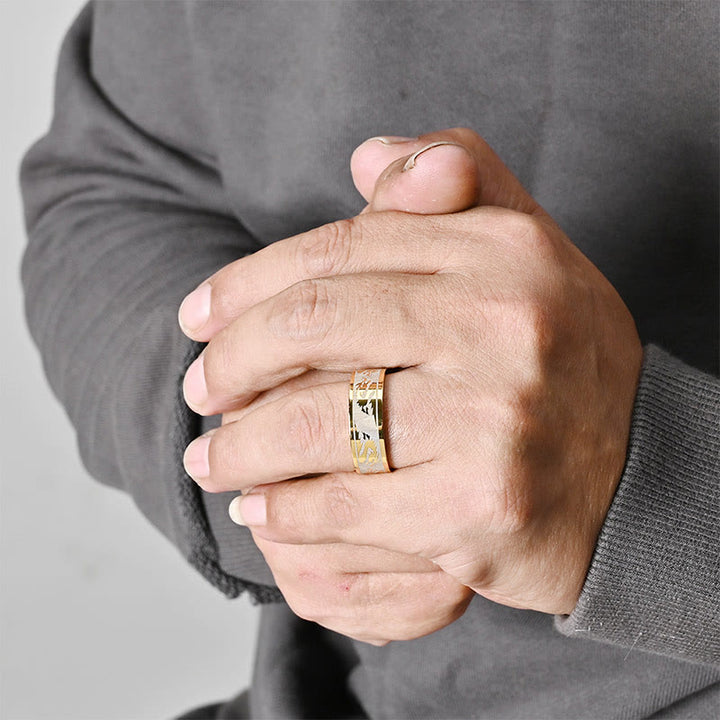 Buddha Stones Dragon Carved Protection Strength Titanium Steel Ring - image 4