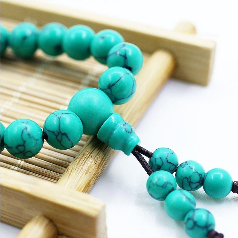 Buddha Stones Tibetan Turquoise Purification Necklace Mala - image 3