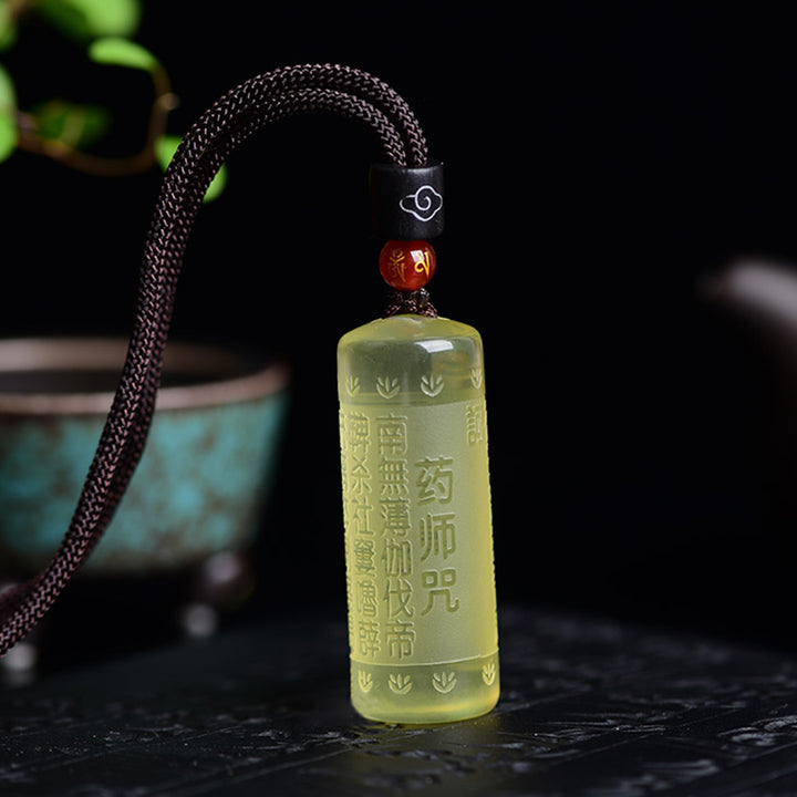 Heart Sutra Citrine Happiness Strength Necklace Pendant - image 11