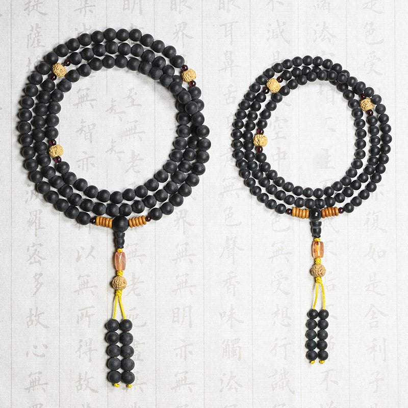 Buddha Stones Tibetan Mala Cypress Bodhi Seed Red Agate Healing Bracelet - image 12